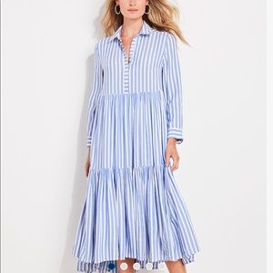 Vineyard Vines Sailed Stripe Tiered Shirt Dress!